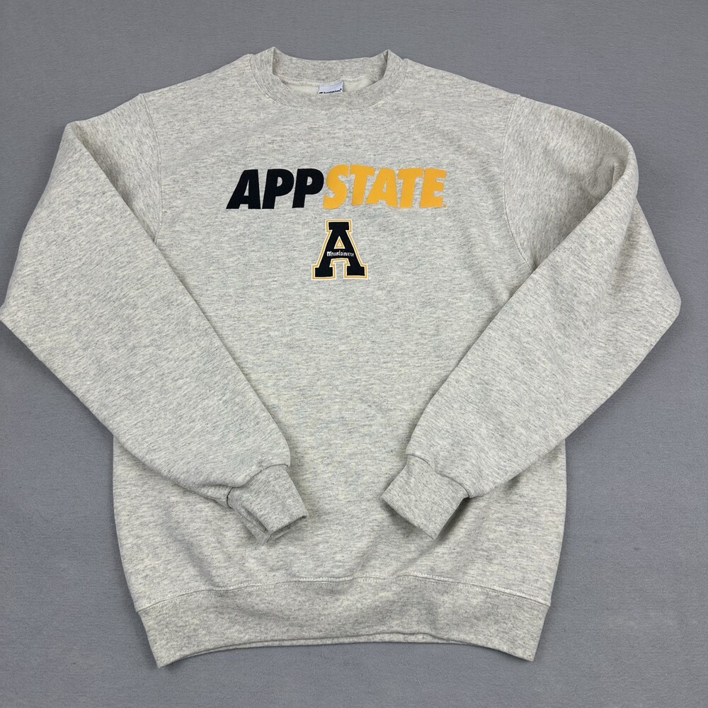 Appalachian State Mountaineers Sweatshirt Men Small Gray Champion Crew Neck S